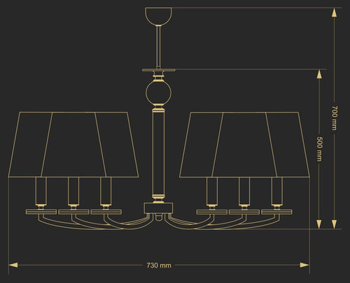 Candelabru Rossano Ros-Zw-6(Bn/A) Lucente - Home & Lighting