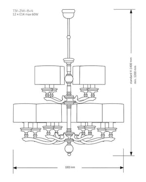 Candelabru TIVOLI TIV-ZW-8+4(N) Lucente - Home & Lighting