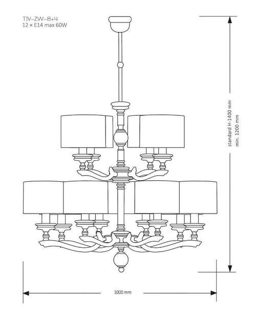 Candelabru TIVOLI TIV-ZW-8+4(N) Lucente - Home & Lighting