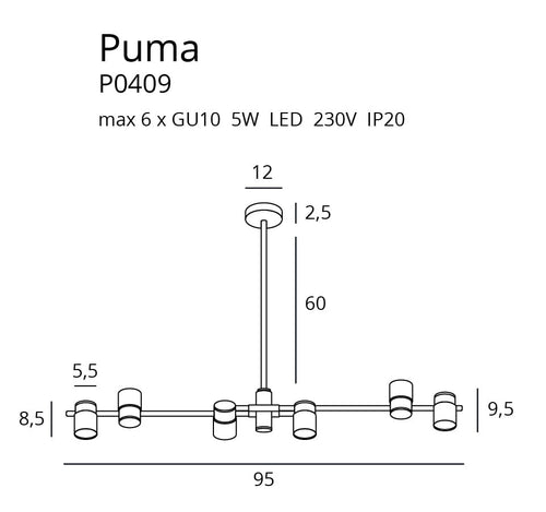 Lustra PUMA P0409 Lucente - Home & Lighting