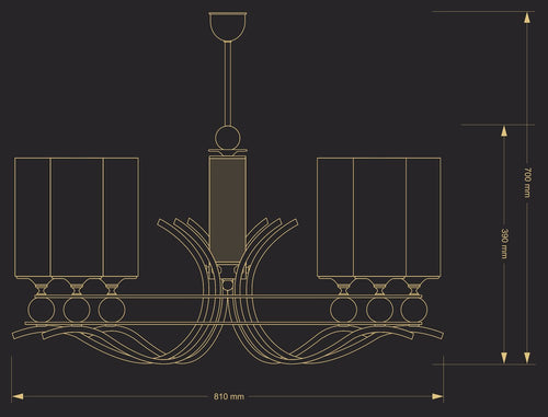 Candelabru Ruta Rut-Zw-6(N/Kl)White Lucente - Home & Lighting