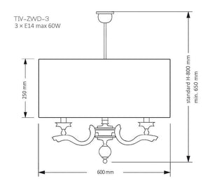 Lustra TIVOLI TIV-ZWD-3(N) Lucente - Home & Lighting