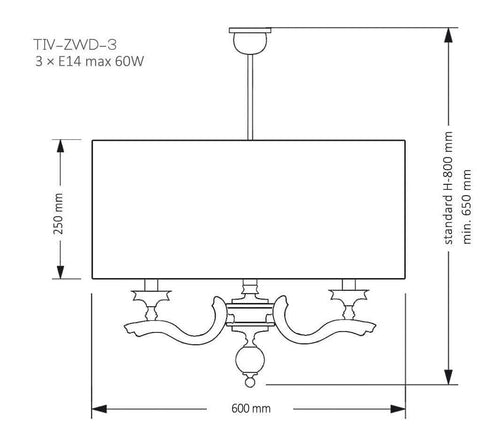 Lustra TIVOLI TIV-ZWD-3(N) Lucente - Home & Lighting