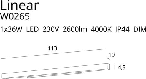 Aplica Linear W0265 Lucente - Home & Lighting